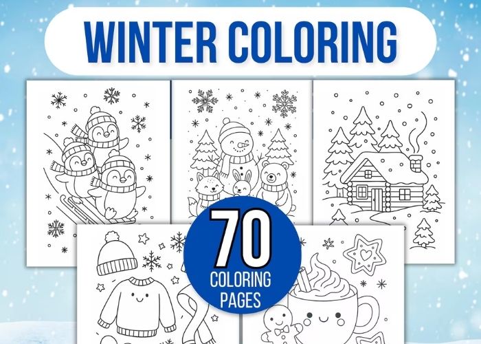 Winter Coloring Pages, Winter Coloring Book- ColorCrafterKids