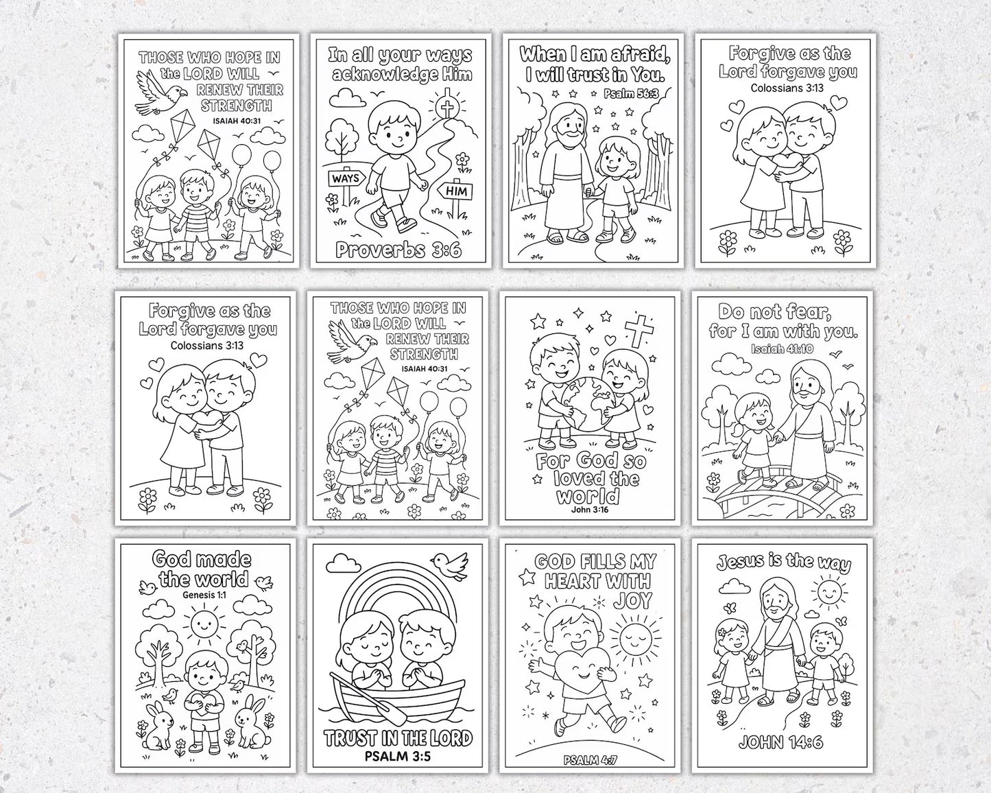 Bible Versus Coloring Pages For Kids- ColorCrafterKids