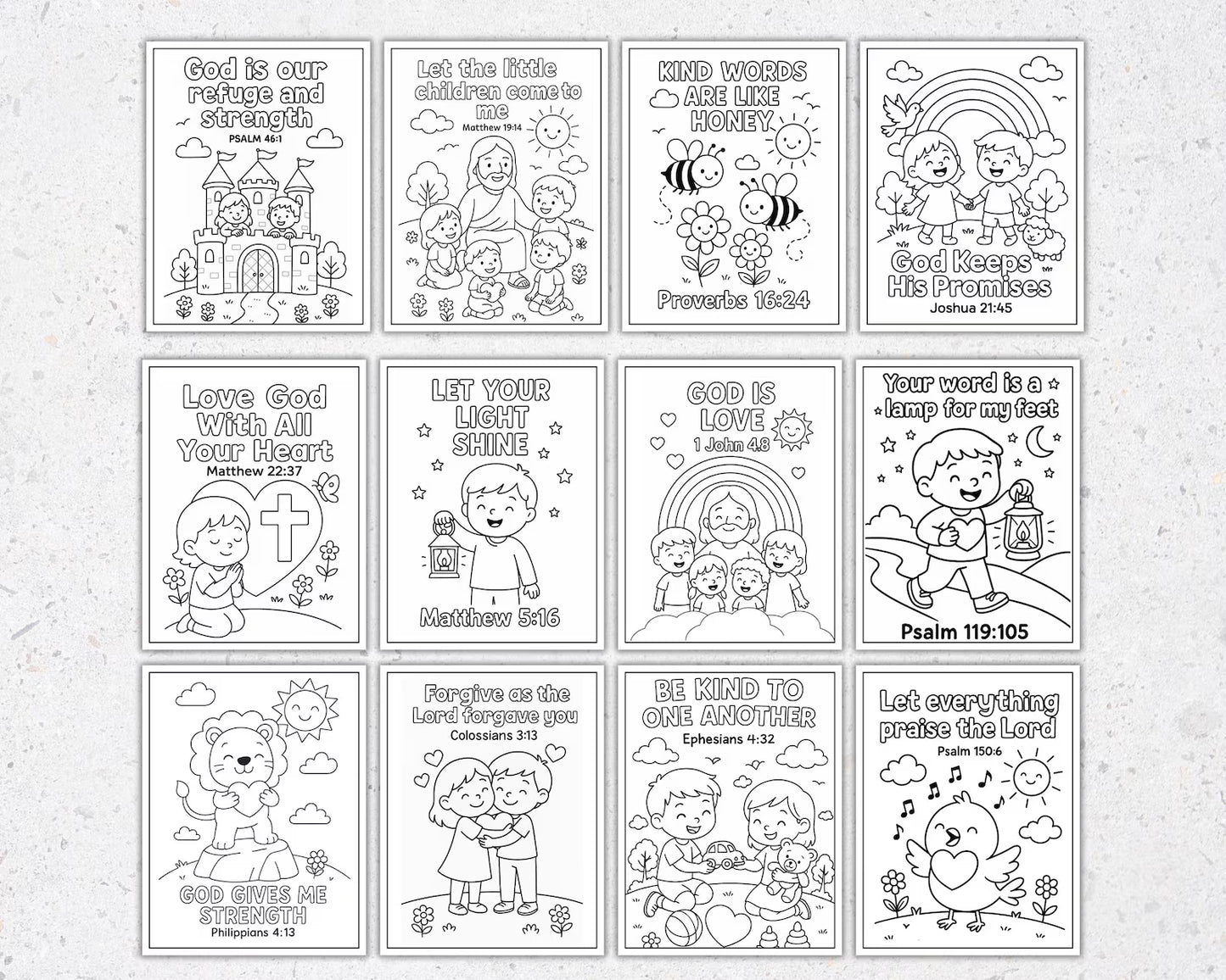 Bible Versus Coloring Pages For Kids- ColorCrafterKids