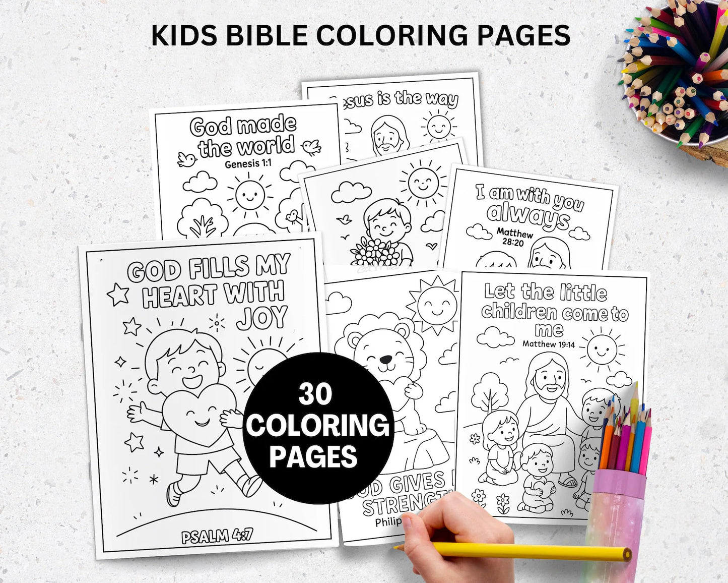 Bible Versus Coloring Pages For Kids- ColorCrafterKids