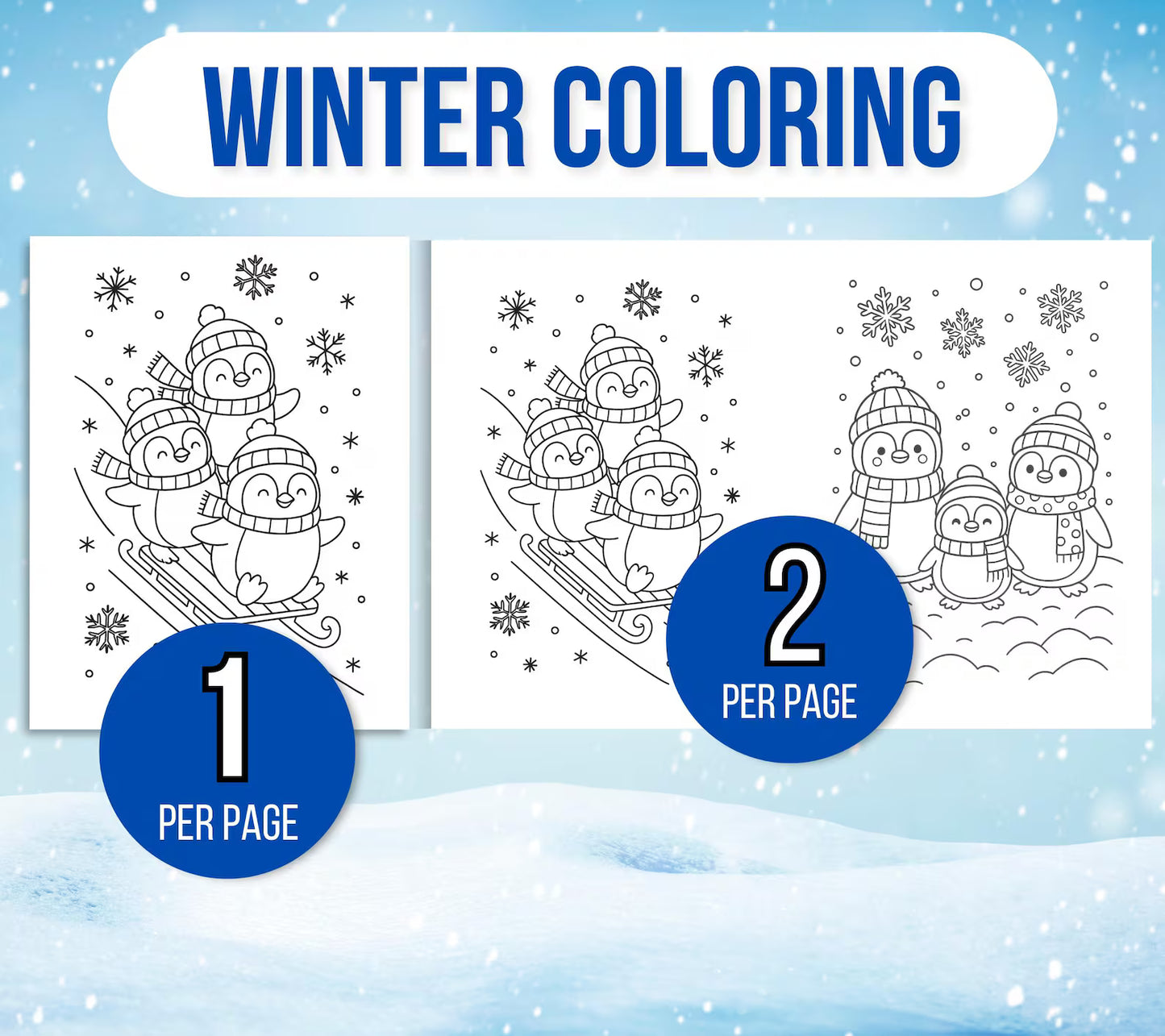 Winter Coloring Pages, Winter Coloring Book- ColorCrafterKids